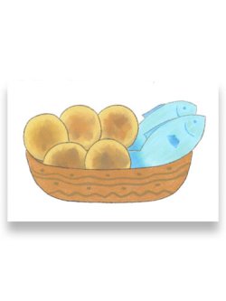 画像1: ポストカード　5つのパンと２匹の魚 ※返品不可商品 