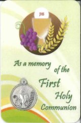 画像: メダイ付き初聖体カード（As a memory of the First Holy Communion） ※返品不可商品 