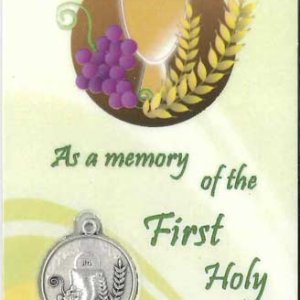 画像: メダイ付き初聖体カード（As a memory of the First Holy Communion） ※返品不可商品 