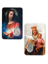 画像: み心のイエスとカルメル山の聖母メダイ付きカード