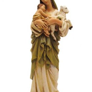 画像: 聖像 再生木材製聖母子とひつじ像(Mary with Child and sheep）