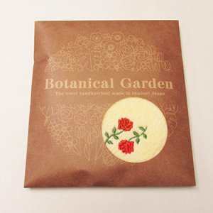 画像: 今治タオルハンカチ BOTANICAL GARDEN（バラ刺繍） ※返品不可商品